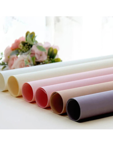 Hartie ambalat pentru cadou roz, model flori, 380x500cm, set 10 coli
