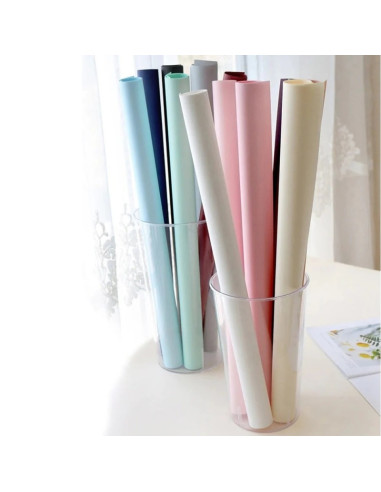 Hartie ambalat pentru cadou roz, model flori, 380x500cm, set 10 coli