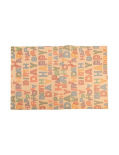 Hartie ambalat pentru cadou kraft, Happy Birthday, 700x500cm, set 50 coli