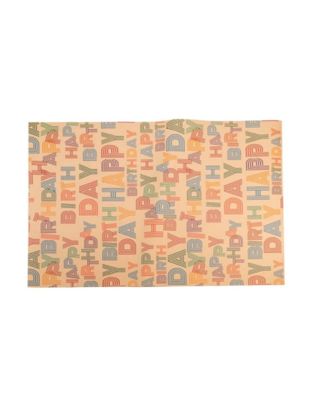 Hartie ambalat pentru cadou kraft, Happy Birthday, 700x500cm, set 50 coli