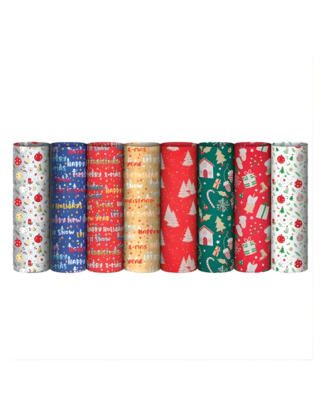 Hartie ambalat cadou Sadoch, rola 70x200cm, Fantasia EC3J102N, motive craciun diverse modele