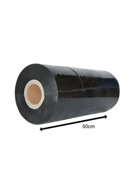 Folie stretch automata neagra, 16kg, tub2kg, 14kg folie, 23mic, 500mm