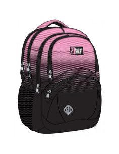 Ghiozdan St.Majewski St.Right Pink Gradient, 42cm, 4 compartimente, 1 buzunar, negru cu roz