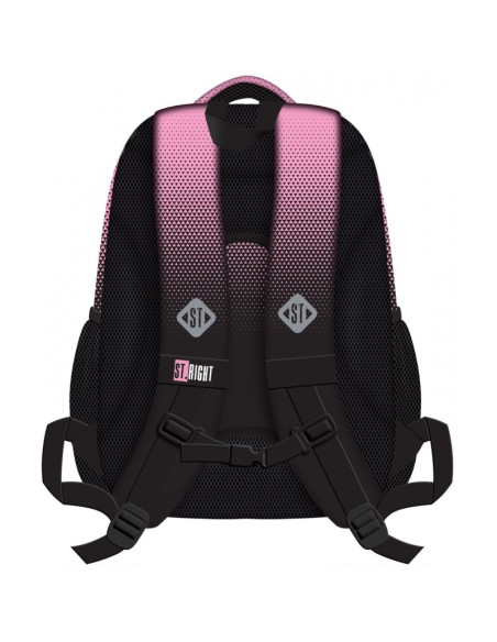 Ghiozdan St.Majewski St.Right Pink Gradient, 42cm, 4 compartimente, 1 buzunar, negru cu roz