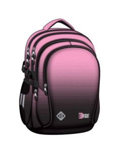 Ghiozdan St.Majewski St.Right Pink Gradient, 42cm, 4 compartimente, negru cu roz