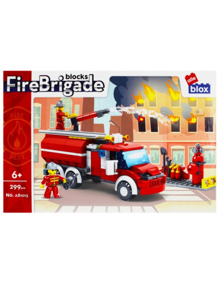 Set de constructie Alleblox Fire Brigade - camion de pompieri - AB1013 / 478258, 299 piese, 6+
