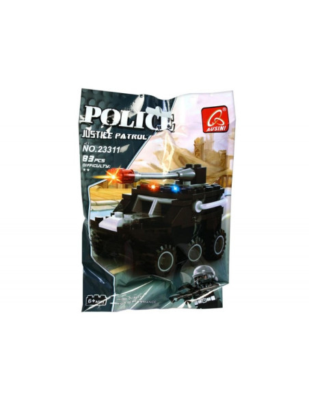 Set de constructie MegaCreative Police - masina de interventie - 23311 / 416667, 83 piese, 6+