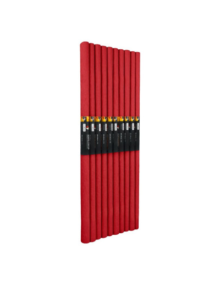 Hartie creponata Colorarte C08, 50x200cm, rosu, set 10 role