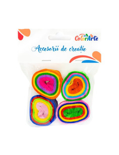 Hartie creponata Colorarte MY016, 35cm x 10m, diverse culori, set 4 role