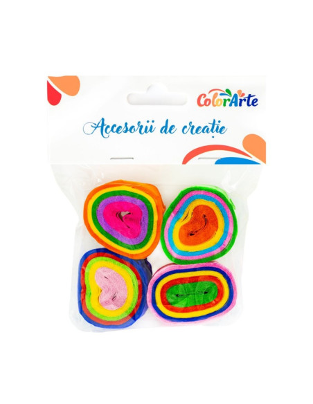 Hartie creponata Colorarte MY016, 35cm x 10m, diverse culori, set 4 role