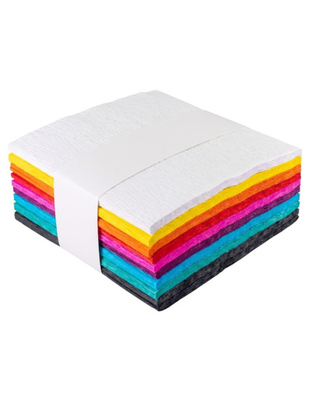 Hartie creponata Fiorello 170-2867, 10x10x200cm, diverse culori, set 10 culori
