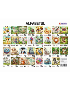 Plansa A4 Alfabetul, carton 230g/mp, laminat pe fata