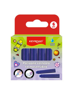 Patroane cerneala KEYROAD KR990287, cerneala albastra termosensibila, set 6 buc
