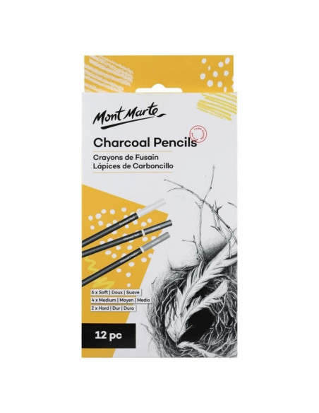 Creion grafit Mont Marte MPN0017, 3 tarii diferite, set 12 buc