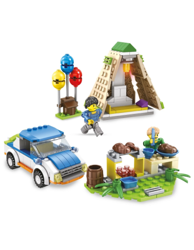 Set de constructie Alleblox Camping Kit - zona de campare - AB7001 / 478245, 251 piese, 6+