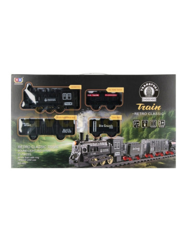 Tren MegaCreative 569293, Retro Classic Train electric, 21 piese