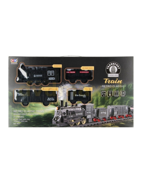 Tren MegaCreative 569293, Retro Classic Train electric, 21 piese