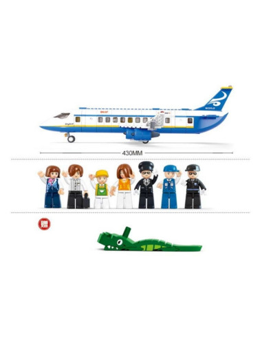 Joc de constructie Avion, pvc, Sluban M38-B0366, 463 piese, 42.5x33x6.7cm