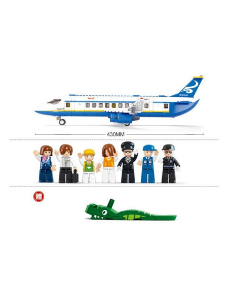 Joc de constructie Avion, pvc, Sluban M38-B0366, 463 piese, 42.5x33x6.7cm