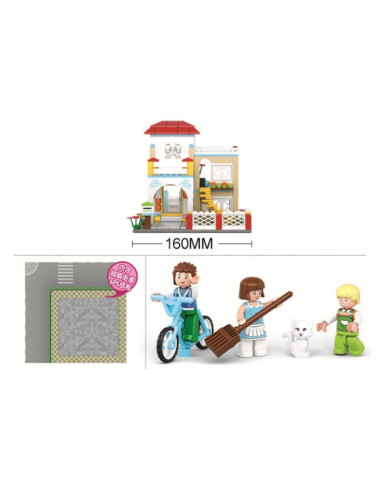 Joc de constructie Dulce casa, pvc, Sluban M38-B0533, 380 piese, 38x28.5x6.7cm