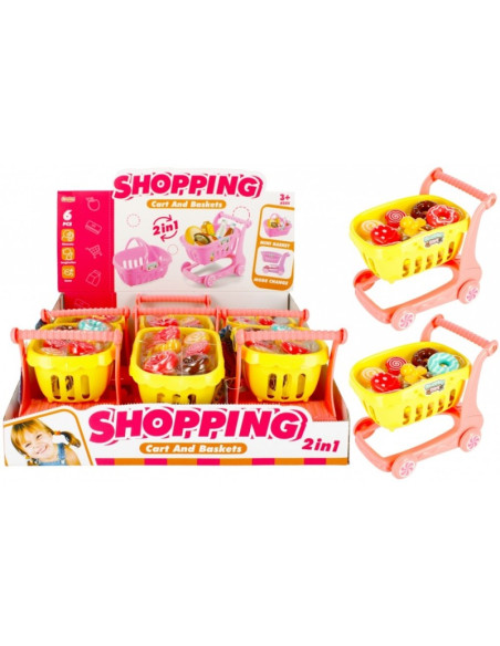 Set supermarket - mini carucior de cumparaturi - accesorii incluse, MegaCreative 482944, 3+ ani