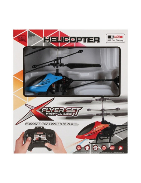 Jucarie elicopter cu telecomanda MegaCreative 569013, 18x10x4cm, cablu usb, pvc, +14 ani