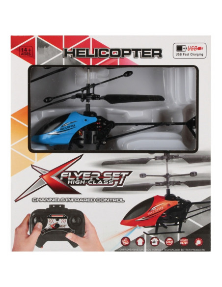 Jucarie elicopter cu telecomanda MegaCreative 569013, 18x10x4cm, cablu usb, pvc, +14 ani