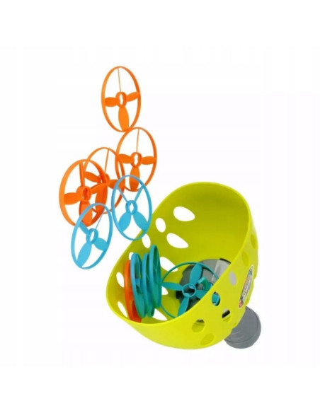 Joc de indemanare cu cercuri MegaCreative 553190, cu lansator de discuri, 16x28x11cm, plastic, set 12 discuri, 3+ ani