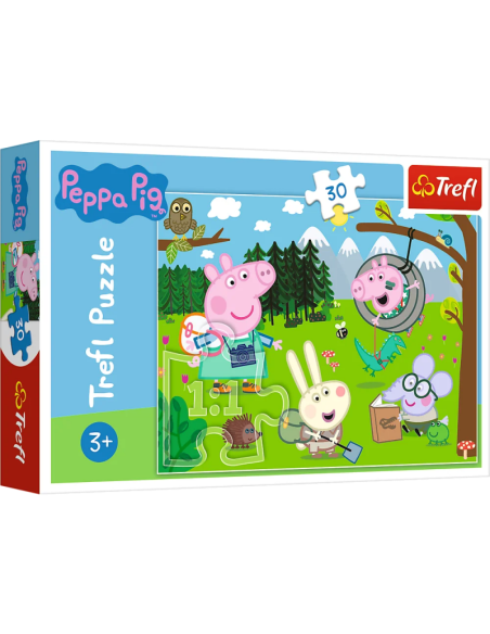 Puzzle carton 30 piese Trefl Peppa Pig - in excursie la munte, 18245, 3+ ani