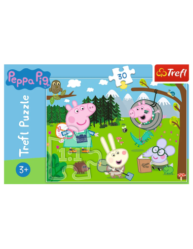 Puzzle carton 30 piese Trefl Peppa Pig - in excursie la munte, 18245, 3+ ani