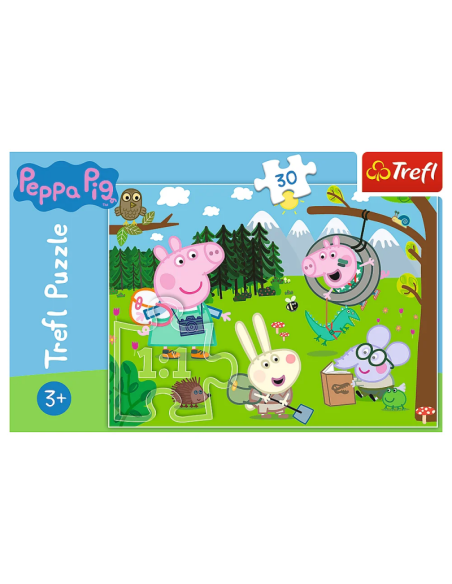 Puzzle carton 30 piese Trefl Peppa Pig - in excursie la munte, 18245, 3+ ani