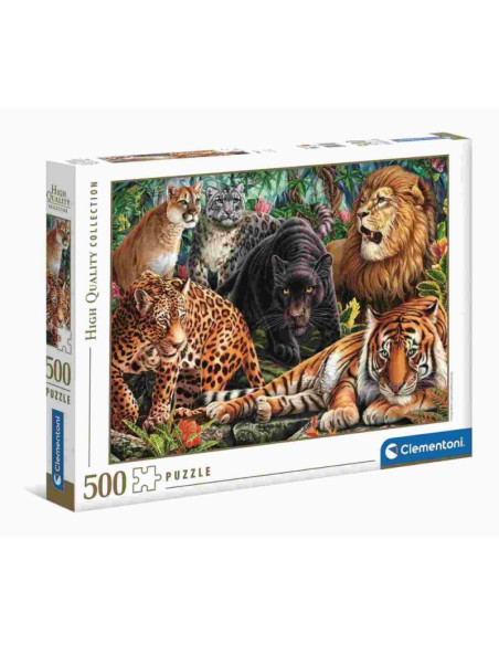 Puzzle carton 500 piese Clementoni Wild Cats, 35126, 10+ ani