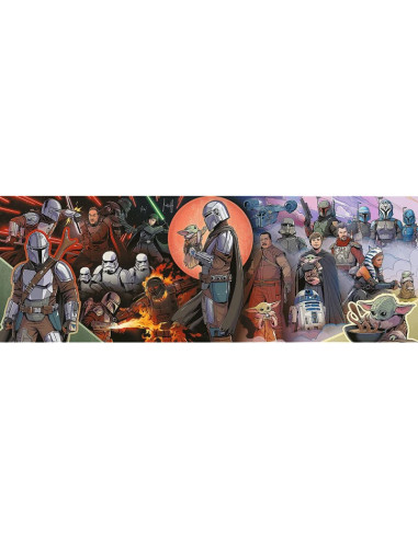 Puzzle carton 1000 piese Trefl Star Wars - Mandalorian panorama, 29052, 12+ ani