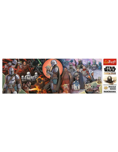 Puzzle carton 1000 piese Trefl Star Wars - Mandalorian panorama, 29052, 12+ ani