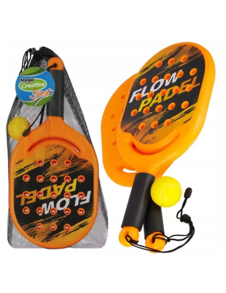 Set Tenis, include 2 rachete padel, minge, husa, 22x46x3 cm, 3+ ani, MegaCreative, 577842