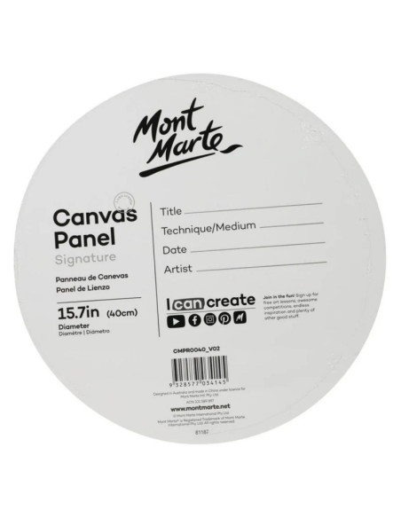 Panza pictura 40x40cm, Mont Marte, CMPR0040, rotunda, 3mm (carton panzat)