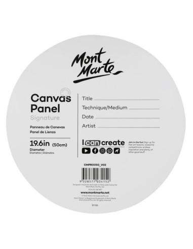 Panza pictura 50x50cm, Mont Marte, CMPR0050, rotunda, 3mm (carton panzat)