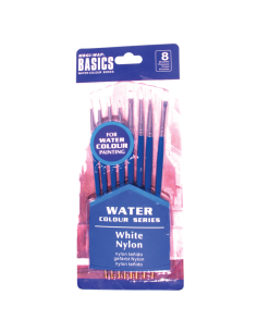 Pensula Magi-Wap BREW0815B, varf nylon rotund, lat, lat oblic, pictura cu acuarele, set 8 buc