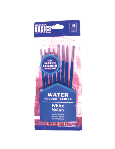 Pensula Magi-Wap BREW0815B, varf nylon rotund, lat, lat oblic, pictura cu acuarele, set 8 buc