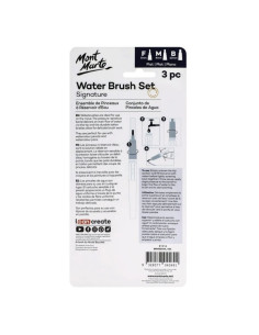 Pensula cu rezervor Mont Marte BMHS0045, varf drept, pentru acuarele apa, set 3 bucata 2