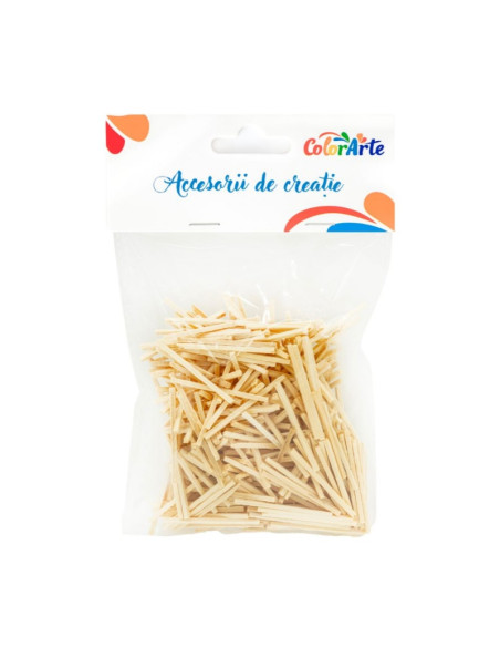 Accesorii creatie - lemn - betisoare mici chibrit, natur, set 400 buc, Colorarte