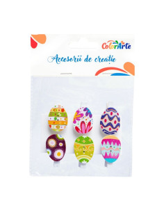 Accesorii creatie - lemn - carlig oua 1, 10x8cm, set 6 buc, Colorarte MTCR-WDC305