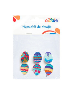 Accesorii creatie - lemn - carlig oua 2, 10x8cm, set 6 buc, Colorarte MTCR-WDC312