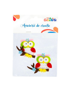 Accesorii creatie - bufnita fetru, set 2 buc, 6x6cm, Colorarte, MTCR-EA230
