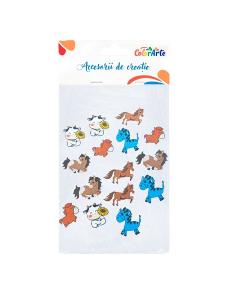 Accesorii creatie - animale diverse fetru, autoadezive, set 30 buc, Colorarte, MTCR-EA094