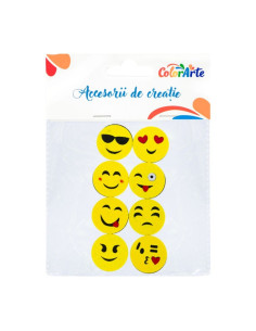 Accesorii creatie - fete zambitoare fetru, set 8 buc, 5cm, Colorarte, MTCR-EA524