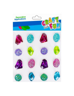 Accesorii creatie - pietre pretioase, diverse culori, Craft with Fun, 501437, set 16 buc