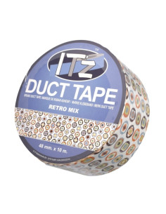 Banda adeziva decorativa, 48mm x 10m, ITZ DucTape 06, Retro Mix 02063