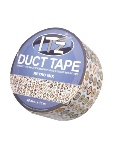 Banda adeziva decorativa, 48mm x 10m, ITZ DucTape 06, Retro Mix 02063