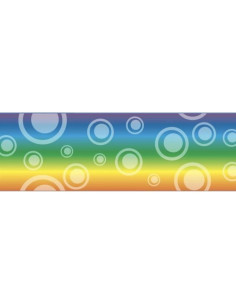 Banda adeziva decorativa, 48mm x 10m, ITZ DucTape 08, Rainbow Circles 02087 2